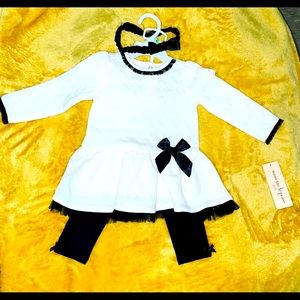 Nanette Lepore black and white baby girl set 18M